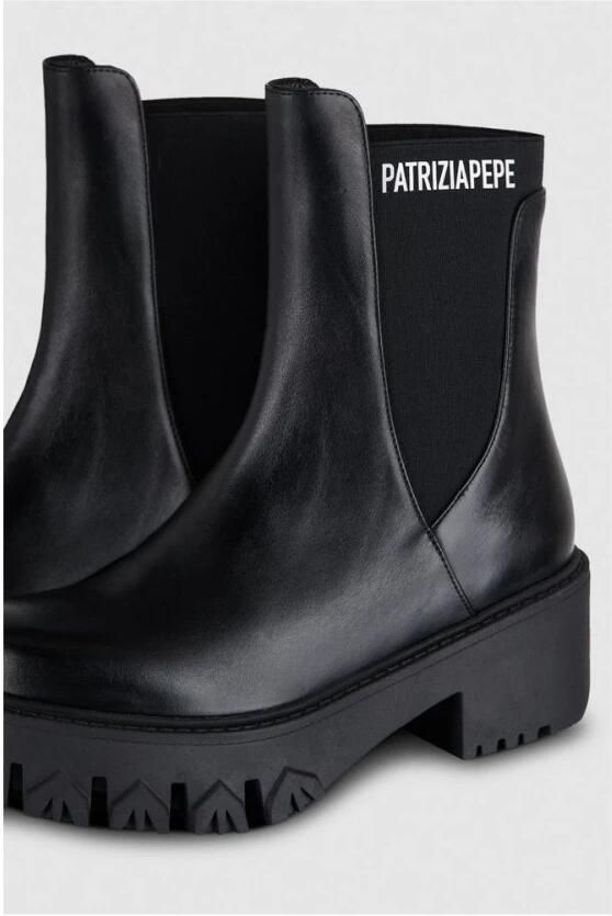 Patrizia Pepe Zwarte leren laars met Fly-decoraties - Foto 3