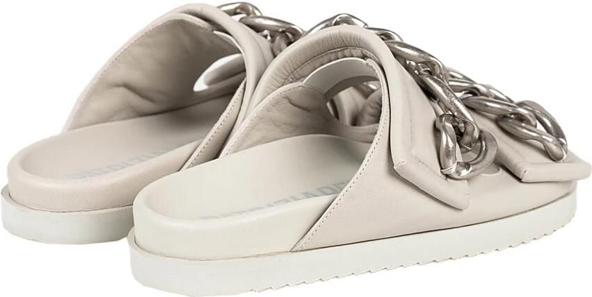 PATRIZIA PEPE Comfortabele leren sliders met kettingdetail Grijs Dames - Foto 4