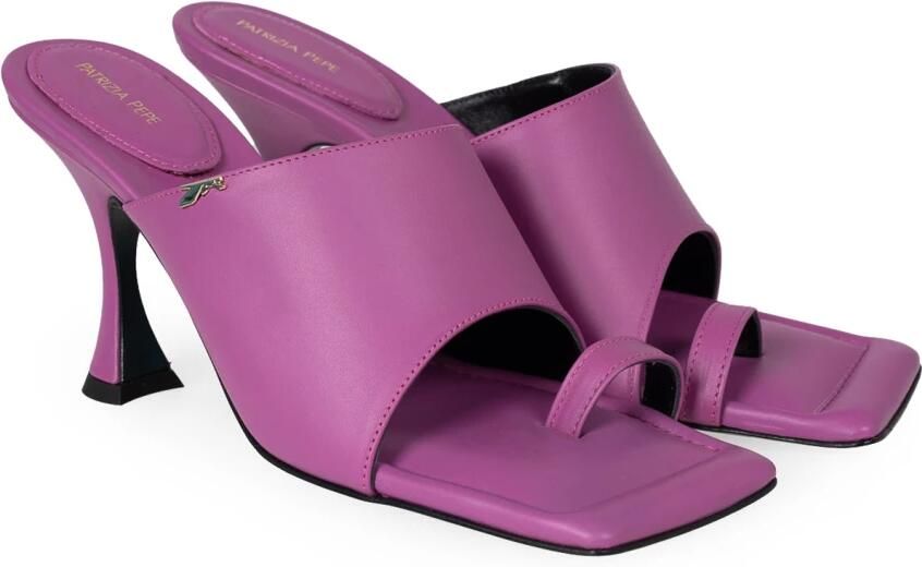 PATRIZIA PEPE Hakmuiltjes met vierkante neus en flip flop design Paars Dames
