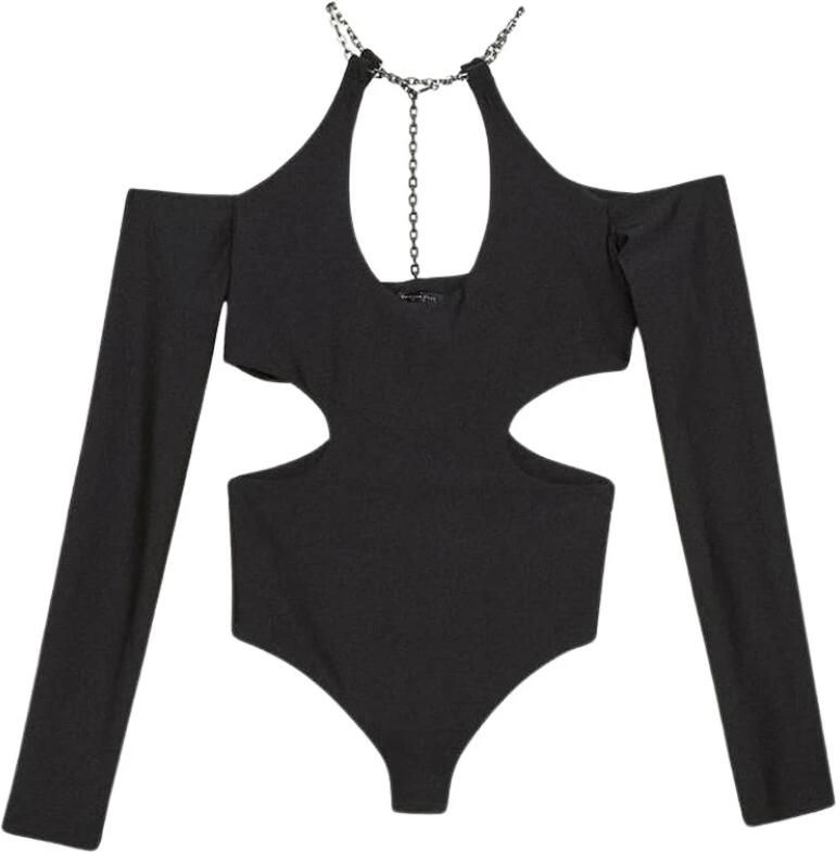 Patrizia Pepe Nylon Bodysuit met Hooggesloten Halslijn