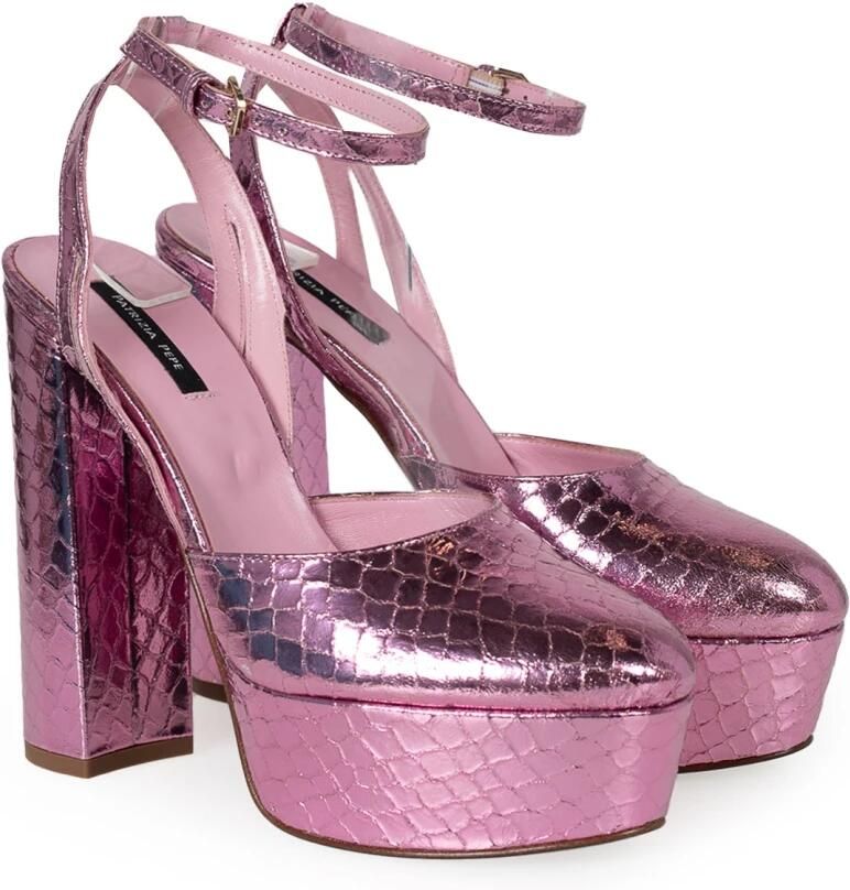 Patrizia Pepe Metallic Animal Print Sandalen - Foto 3