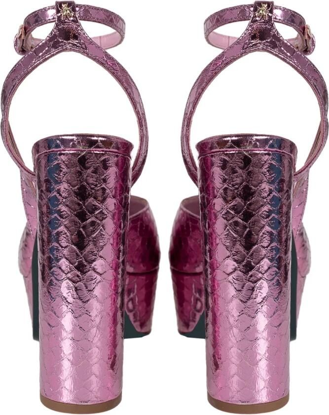 Patrizia Pepe Metallic Animal Print Sandalen - Foto 4