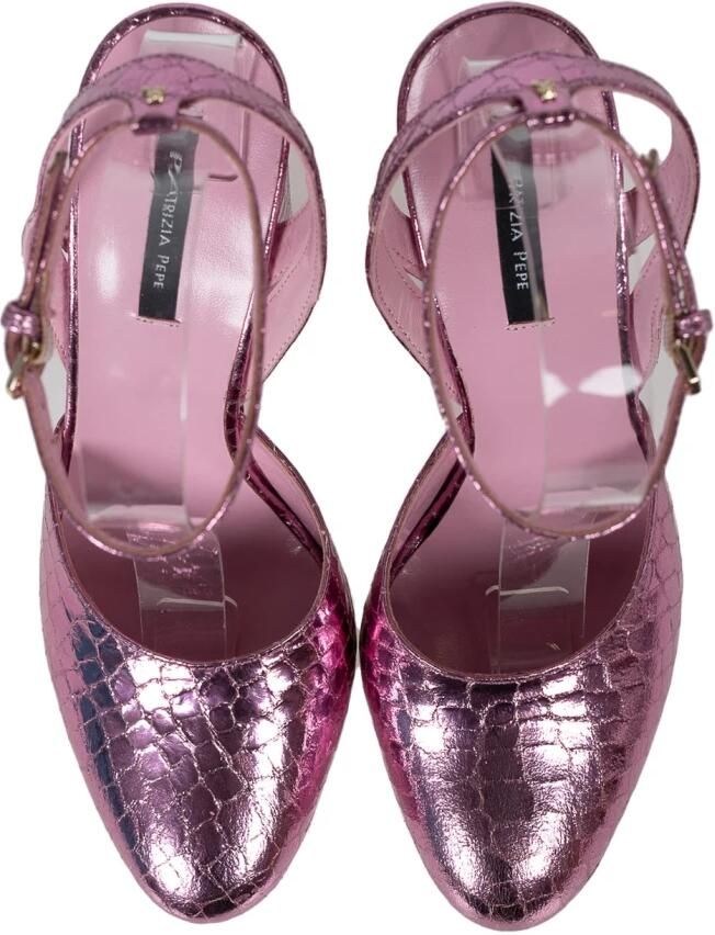Patrizia Pepe Metallic Animal Print Sandalen - Foto 5