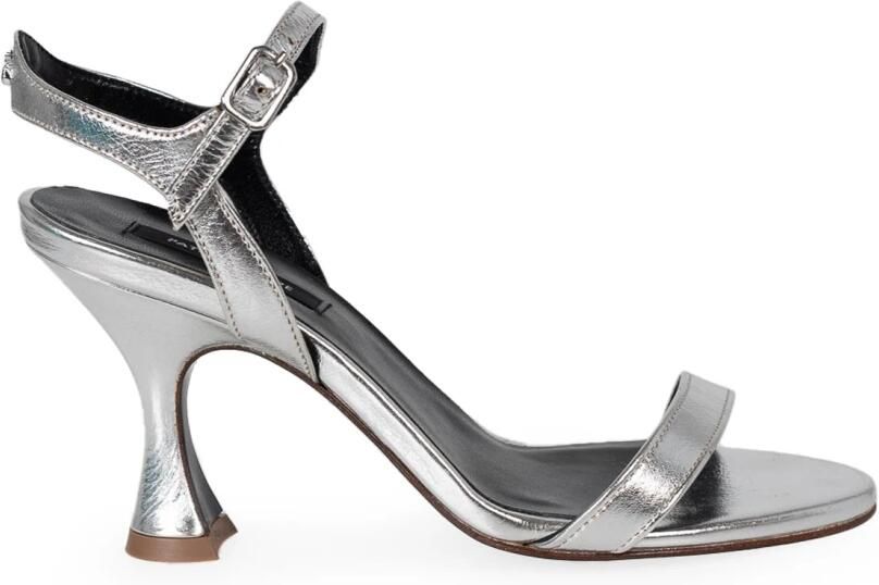 PATRIZIA PEPE Stijlvolle Sandalen met 9cm Hak Gray Dames