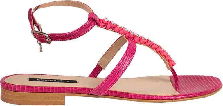 PATRIZIA PEPE Dierenprint Platte Sandalen Pink Dames
