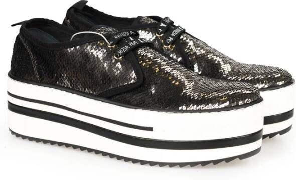 PATRIZIA PEPE Platform Sneakers met Glitterdetail Black Dames