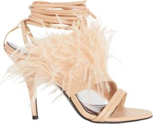 PATRIZIA PEPE Stijlvolle hoge hak sandalen voor een verhoogde look Beige Dames