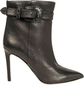 PATRIZIA PEPE Stijlvolle leren veterschoenen met hak Zwart Dames