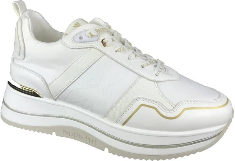 PATRIZIA PEPE Stijlvolle Sneaker Verhoog Spel Modebewust White Dames