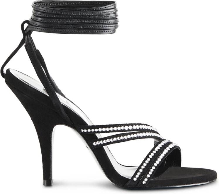PATRIZIA PEPE Verfraaide sandalen met hak Black Dames
