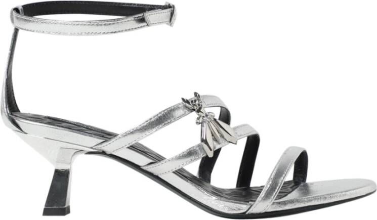Patrizia Pepe Zilveren Leren Sandalen Elegant Modieus Ontwerp