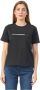 Patrizia Pepe Zwart katoenen T-shirt met slogans - Thumbnail 1