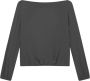 Patrizia Pepe Zwarte blouse met boothals en open rug - Thumbnail 1