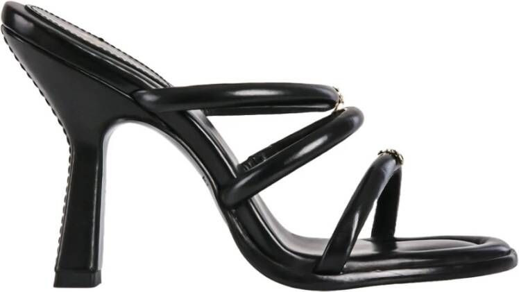 Patrizia Pepe Zwarte leren sandalen met Fly Rivets