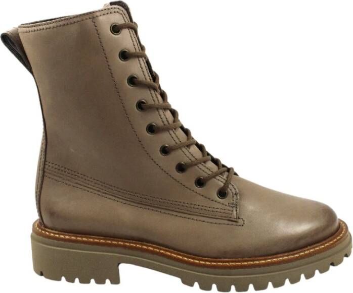 Paul Green Beige leren enkellaarzen voor dames