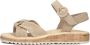 Paul Green Beige Sandaal Velours Leer Platte Rubberen Zool Beige Dames - Thumbnail 3