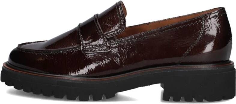 Paul Green Bruine Loafers met Blokhak