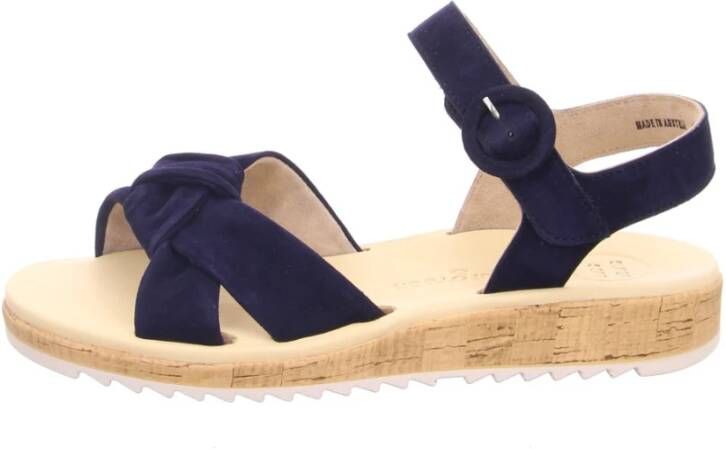Paul Green Klassieke Blauwe Sandaal Velours Leer Blue Dames - Foto 3
