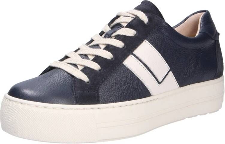 Paul Green Dames leren sneaker met textielvoering