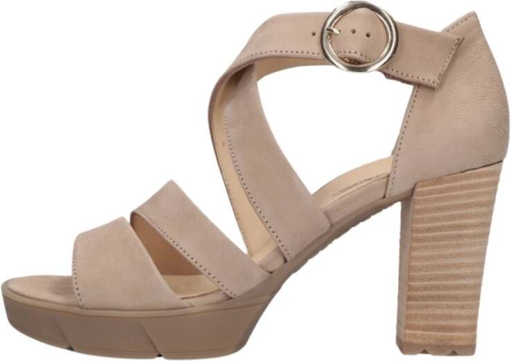 Paul Green Elegante Beige Sandaal met Blokhak Beige Dames