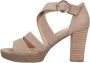 Paul Green Sandalen Dames Damesschoenen Suède Blokhak hoogte 8 cm 7942 Beige - Thumbnail 3