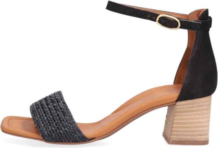Paul Green Elegante Zwarte Sandaal met Blokhak Black Dames