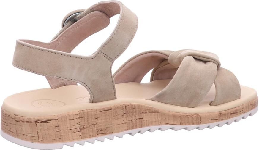 Paul Green Beige Sandaal Velours Leer Platte Rubberen Zool Beige Dames - Foto 5