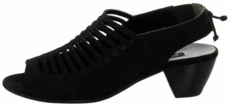 Paul Green Zwarte Fluweel Sandalen