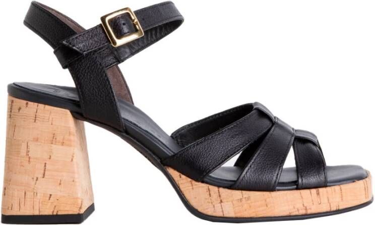 Paul Green Sandalen met hak 6073 Black Dames