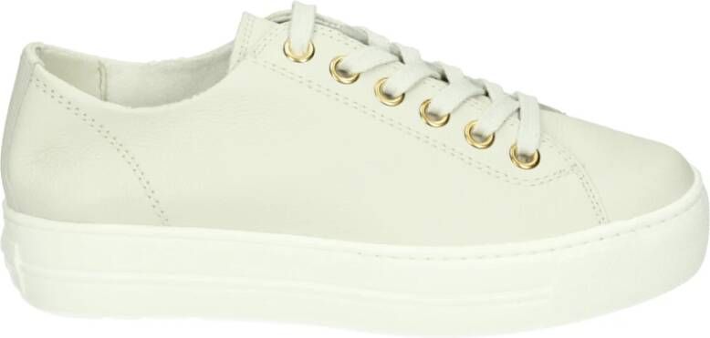 Paul Green Sportieve Lage Beige Leren Schoenen