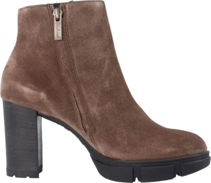 Paul Green Suede Brown Womens Ankle Boot Beige Dames
