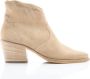 Paul Green Taupe Suede City-Western Enkellaars Beige Dames - Thumbnail 1