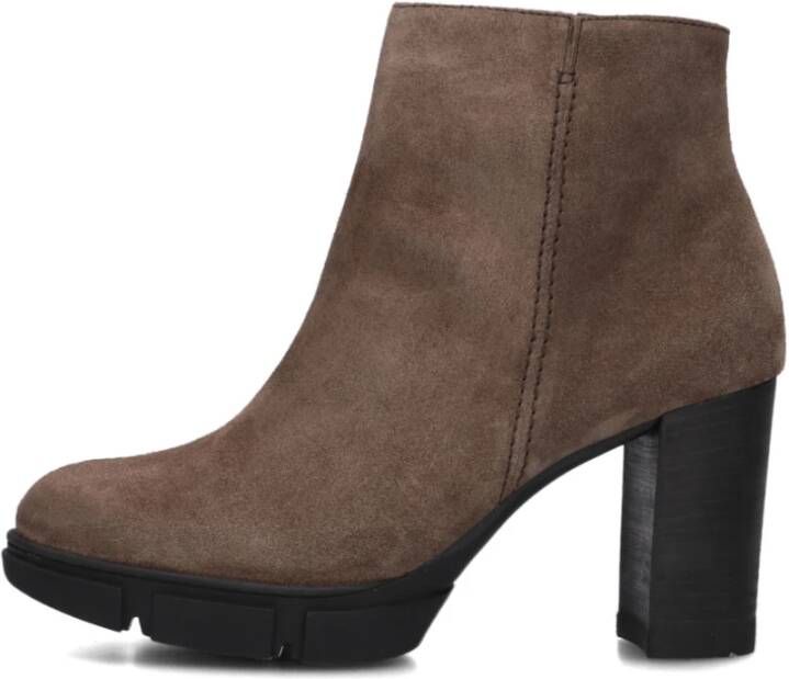 Paul Green Taupe Suède Enkellaarzen Stijlvol Trendy