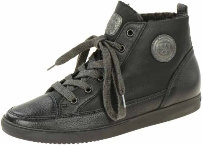 Paul Green Zwarte damessneakers met nepbont