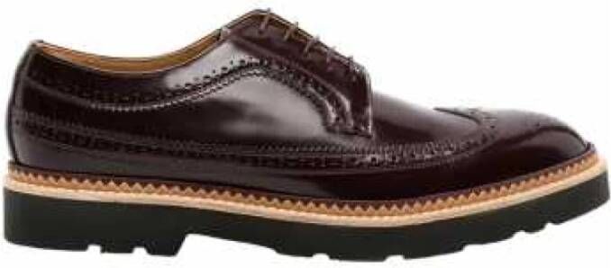 Paul Smith Bordeaux Leren Sneakers Zigzag Design Red Heren