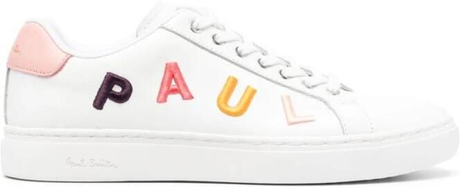 PS By Paul Smith Witte Leren Sneakers met Multicolor Logo White Dames