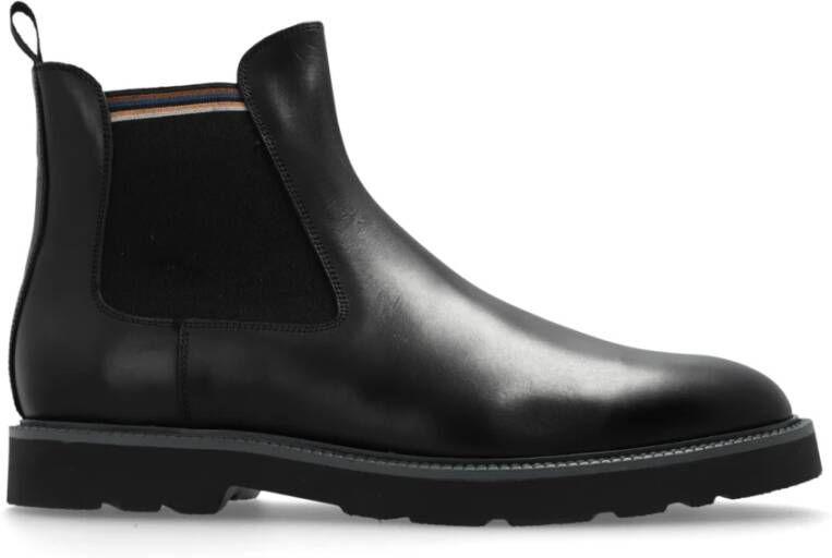 Paul Smith Zwarte platte schoenen met streepdetail Black Heren