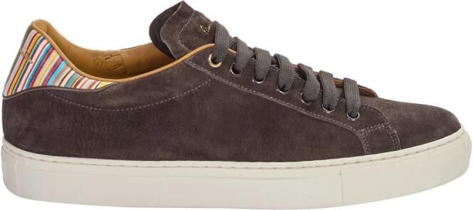 Paul Smith Bruine suède sneakers met veters en kenmerkende streep - Foto 3