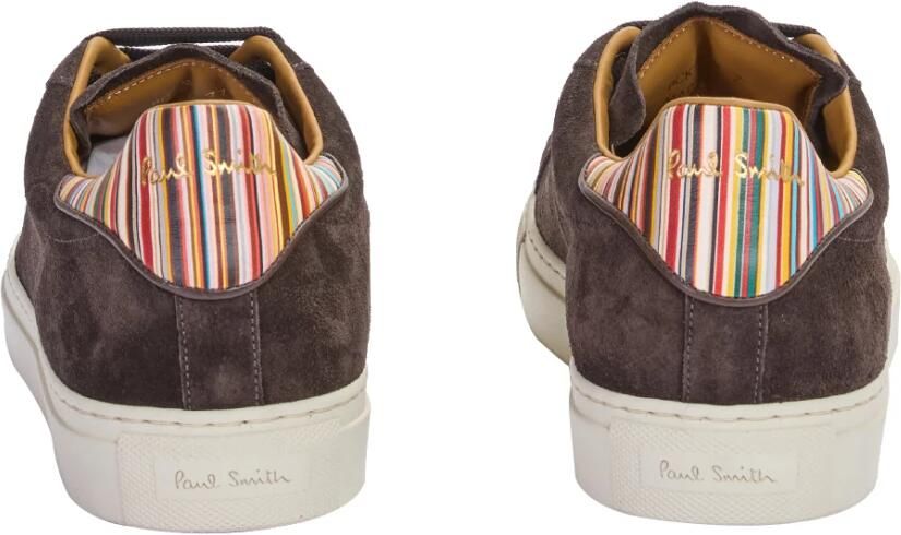 Paul Smith Bruine suède sneakers met veters en kenmerkende streep - Foto 2