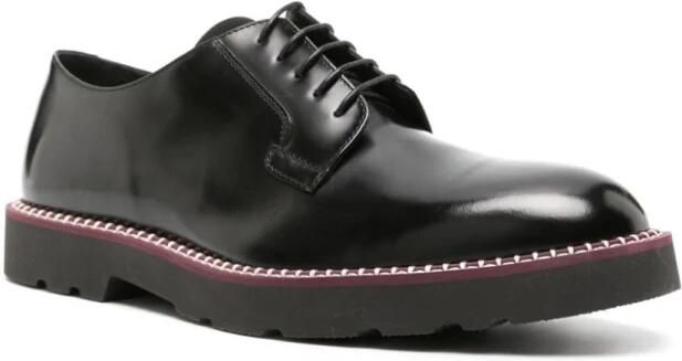 PS By Paul Smith Zwarte High-shine Leren Derby Schoenen - Foto 3