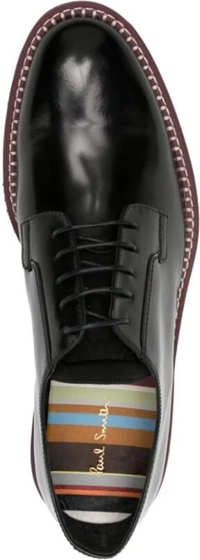 PS By Paul Smith Zwarte High-shine Leren Derby Schoenen - Foto 4