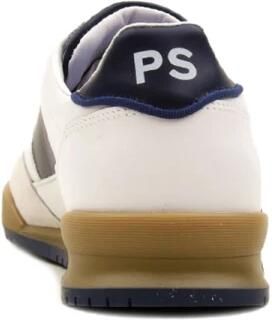 PS By Paul Smith Witte leren sneakers met marineblauwe inzetstukken - Foto 2