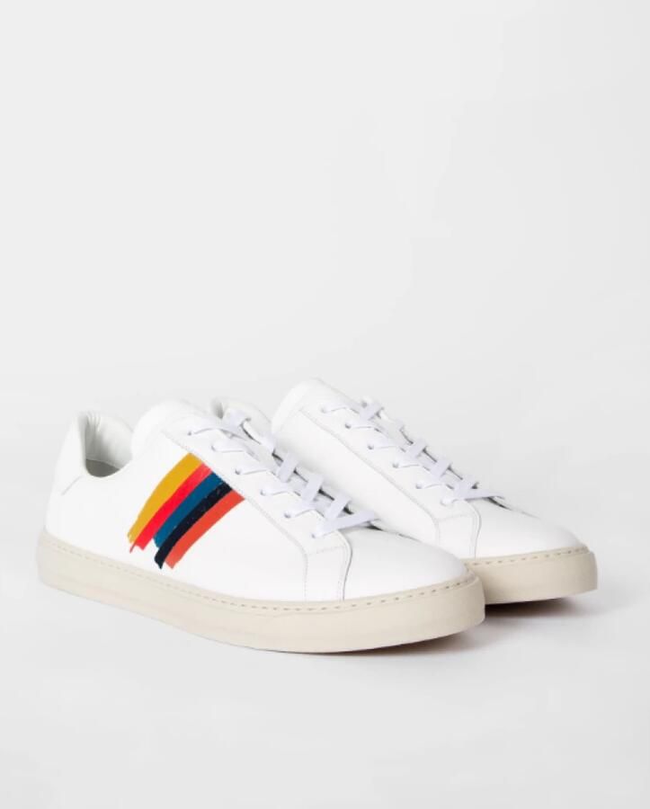 Paul Smith Witte 'Painted Stripe' 'Hansen' Sneakers