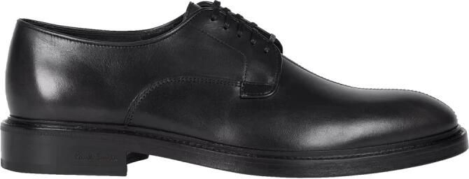 Paul Smith Zwarte leren Derby schoenen met tonale stiksels