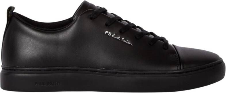 Paul Smith Zwarte leren 'Lee' sneakers Black Heren