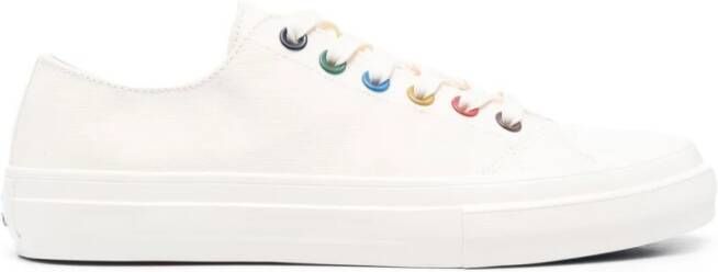 PS By Paul Smith Witte katoenen sneakers met veelkleurige veterogen White Heren