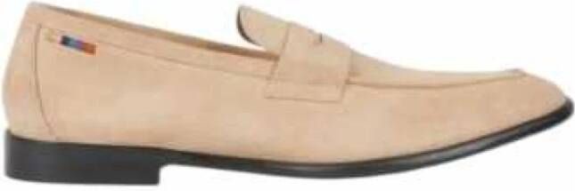 Paul Smith Zandkleurige loafers met leren zool en Baya Figino patch