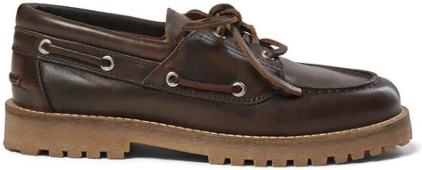 Pave t Klassieke bruine loafers met ronde neus