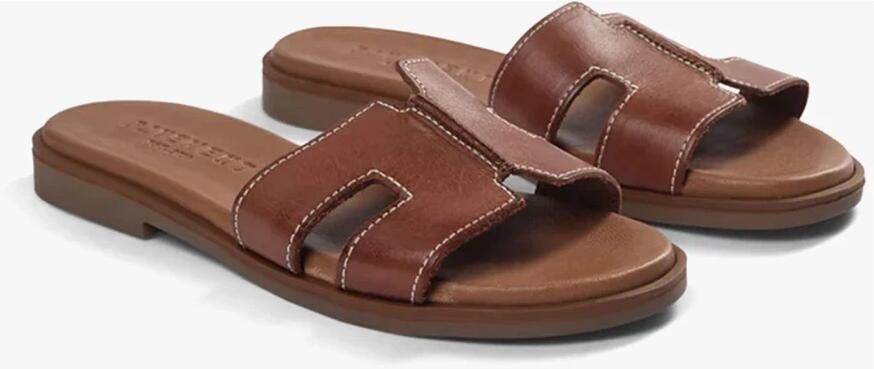 Pave t Stijlvolle Bruine Leren Sandalen