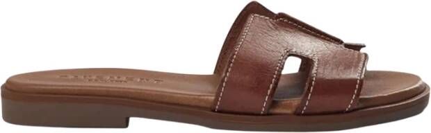 Pave t Stijlvolle Bruine Leren Sandalen